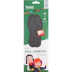 Стельки утеплённые Braus Filc Comfort Kids, детские, размер 19-35
