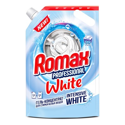 ROMAX PROFESSIONAL Средство для стирки белого белья White (дой-пак)1,5кг