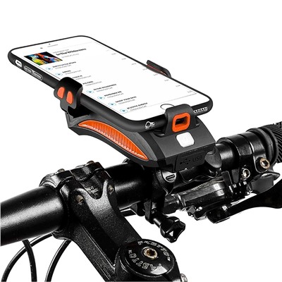 Аксессуары для велосипеда и самоката - фонарь для велосипеда 319 с держателем для телфона 4000 mAh (повр. уп.) (orange) (206925)