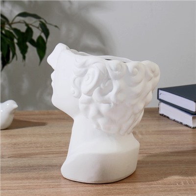 Ваза керамика "Пимен" h-20 см, d-15 см, белый
