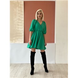 4987 Платье с юбкой-баллоном зелёное (остаток: 42)