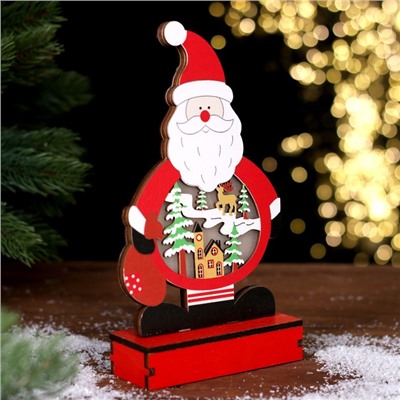 Новогодний декор с подсветкой «Дед Мороз» 13 × 5 × 24 см