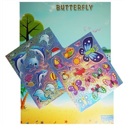 Мозаика - стикеры Дельфины и бабочки 10х21