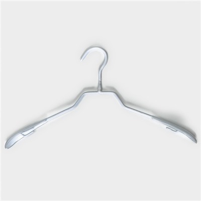 Плечики - вешалки для одежды антискользящие, набор 5 шт, 39×20,5 см, металл с ПВХ покрытием, цвет белый