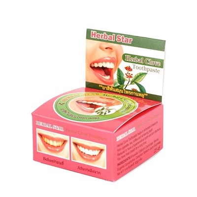 Травяная тайская зубная паста Herbal Star Herbal Clove Toothpaste, 30 гр.