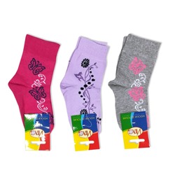 52И Комплект носков для девочки "Бабочки", 3 пары