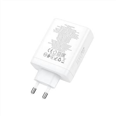 Адаптер Сетевой Hoco N31 PD 3Type-C/USB 100W (white)