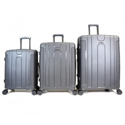 Набор из 3-х чемоданов с расширением 11273  Серый