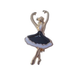 Мини-брошь "Балерина", цвет металла золотистый, арт.411.364