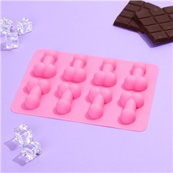 Форма для льда и шоколада «Всё отсосительно», силикон, 18.5 х 14.2 х 1.6 см, цвет розовый 18+