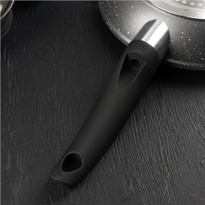 Сковорода кованая STONETECH grey 20 см, с антипригарным покрытием, ручка soft-touch, индукционное дно