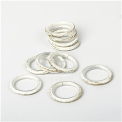 Комплект колец для металлического карниза, белое золото, №100, диаметр 19 мм                             (df-100940)