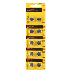 Элемент марганцево-щелочный Kodak AG12 (386 LR1142, LR43) (10-BL) (100/100) ЦЕНА УКАЗАНА ЗА 10 ШТ