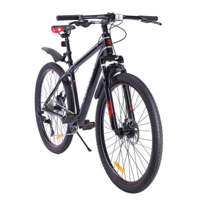 Велосипед 27,5" рама 17" 1*10 sp COMIRON SYSTEM чёрный глосс серый красный