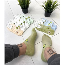 Женские носки хлопок Наташа с принтом авокадо, разноцветный (упаковка 10шт)