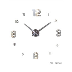 Часы аппликация 100-120 см / AL005S/1 /уп 36/ серебро
