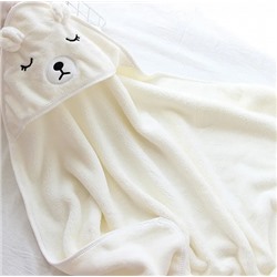 Детское полотенце с капюшоном белое 80х80 см