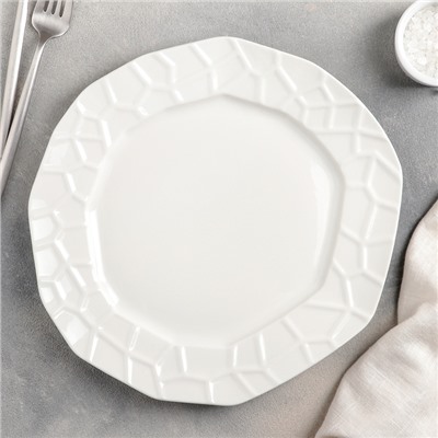 Тарелка обеденная «Пиаф», 27,5 см, цвет белый