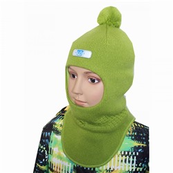 Шапка-шлем зимняя для мальчика Фокс Олдос салатовая