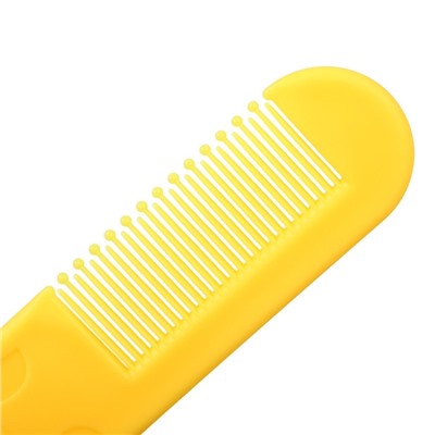 Набор для ухода за волосами: расческа и щетка «Цветочек»,  цвет желтый