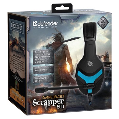 Компьютерная гарнитура Defender Scrapper 500 игровая (black/blue)