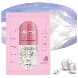 Тканевая капсульная маска для лица с экстрактом жемчуга Mooyam Pearl, 25 мл.