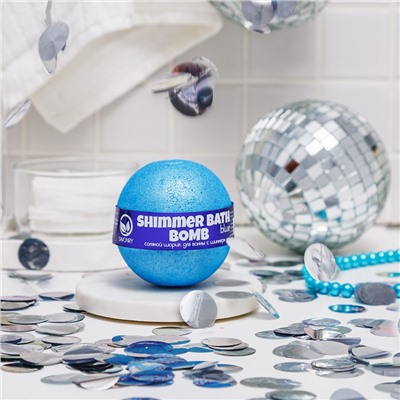 Бурлящий шарик для ванны с шиммером BLUE (синий)