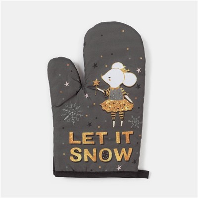 Кух.набор "Let it snow",варежка-прихватка 21х28см, лопатка силикон 30х5см