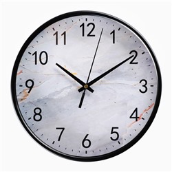 Часы настенные "Белый мрамор", d-25 см, плавный ход
