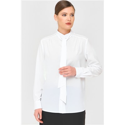 Белая блузка с бантом