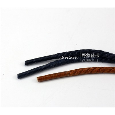 Шнурки витые вощеные, диаметр 0,4 см, минимальный заказ 5 пар