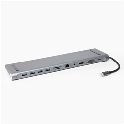 Хаб USB Type-C - BYL-2003 (HDMI, VGA, USB-C, USBx4, SD/TF CardReader, Ethernet, Jack 3,5 мм,)