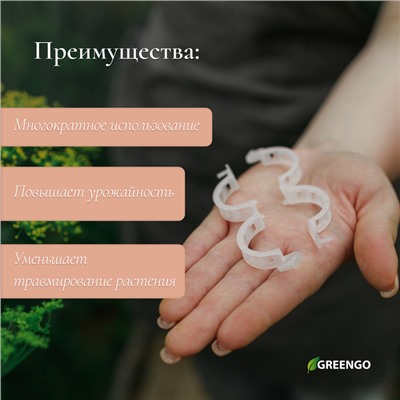 Клипса садовая, d = 25 мм, набор 50 шт., Greengo