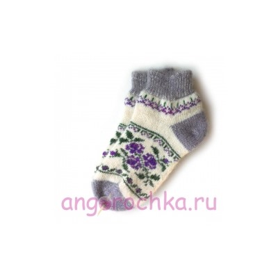 Женские шерстяные носки с синей снежинкой - 701.2