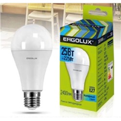 Ergolux LED-A65-25W-E27-4K ЛОН 25Вт E27 4500K 180-240В /1/10/100/ 14236