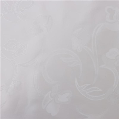 Клеёнка на стол на тканевой основе «Листочки», рулон 20 метров, ширина 137 см, толщина 0,25 мм, цвет белый