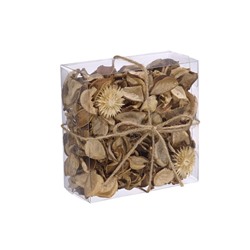 Набор сухоцветов из натуральных материалов с ароматом ванили, короб 13×13×6 см