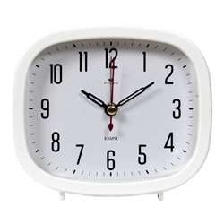 Будильник, настольные часы "Классика", дискретный ход, 12.5 х 10.5 х 3.8 см, белый