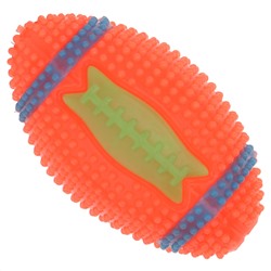 "Пэт тойс (Pet toys)" Игрушка для собаки "Регби массажный" 10х6см h6см, ПВХ, с пищалкой, светящаяся, на картоне, цветная, цвета в ассортименте: зеленый, желтый, коралловый, фуксия, синий, фиолетовый (Китай)