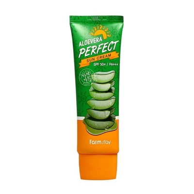 Солнцезащитный крем с алое FarmStay Aloe vera Perfect Sun Cream SPF50+ PA+++Корейская косметика по оптовым ценам. Популярные бренды Корейской косметалогии в интернет магазине ooptom.ru.