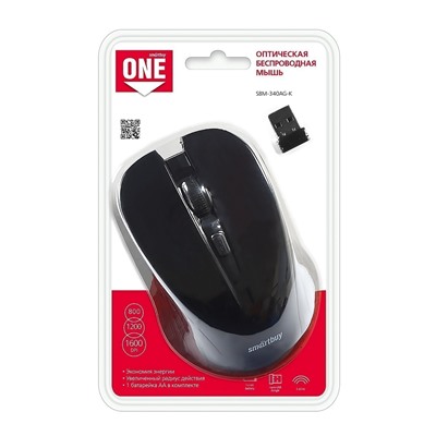 Мышь оптическая беспроводная Smart Buy SBM-340AG-K ONE (black)