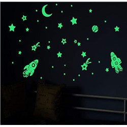 Набор светящихся наклеек на стену "Космос"