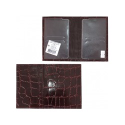 Обложка для паспорта Croco-П-406 натуральная кожа бордо скат (67)  208496