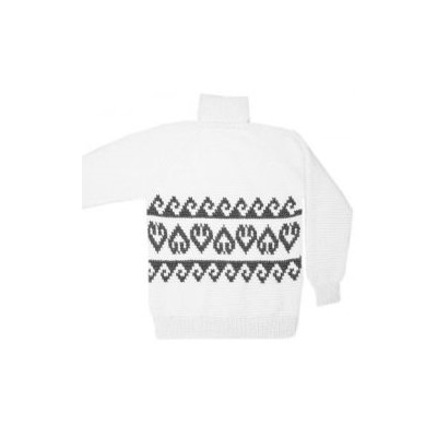Бело-серый шерстяной свитер с оленями - 120.3