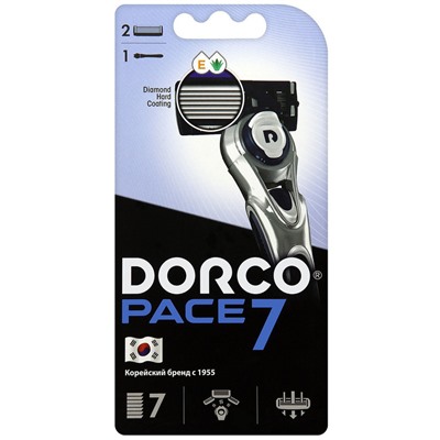 Бритва Dorco Pace 7, c 2 сменными кассетами