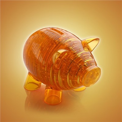 3D головоломка Копилка хрюшка золотая