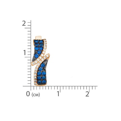 Позолоченные серьги с фианитами синего цвета - 511 - п