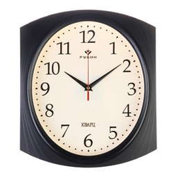Часы настенные, интерьерные "Классика" 28 х 31.5 см, бесшумные, корпус черный
