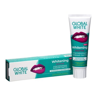 Зубная паста Global White, отбеливающая, экнзимное отбеливание, 100 г