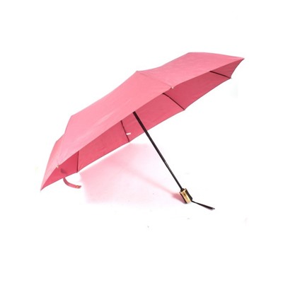 Зонт женский ТриСлона-L 3806 E,  R=58см,  суперавт;  8спиц,  3слож,  набивной "Эпонж",  розовый 244383